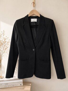 Coperni Paris Black Sculptural Tailored Blazer Single Button Size 38